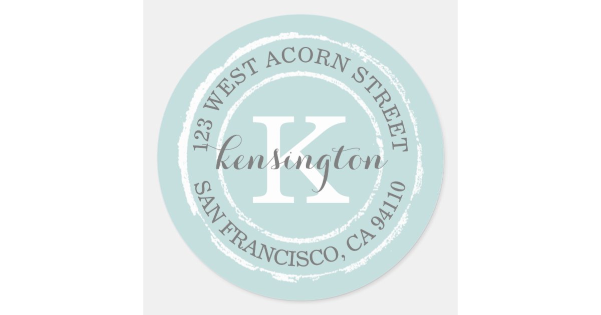 Vintage Rustic Monogram | Round Address Label | Zazzle