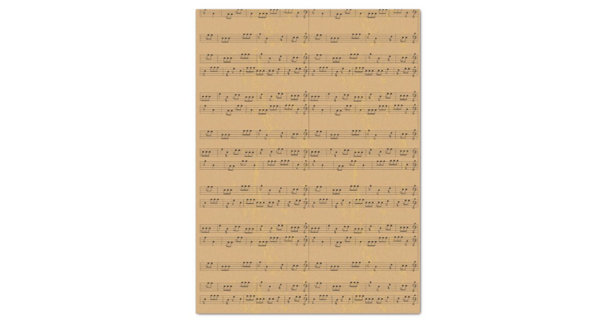 Vintage Rustic Music-Sheet Tissue Paper | Zazzle