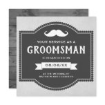 Vintage Rustic Mustache Groomsman Request Invitation Vintage Rustic Mustache Groomsman Request Invitation
