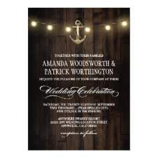Vintage Rustic Nautical Anchor Wedding Invitations