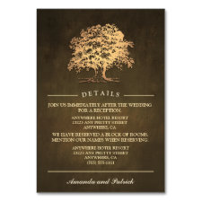 Vintage Rustic Oak Tree Reception + Hotel Cards