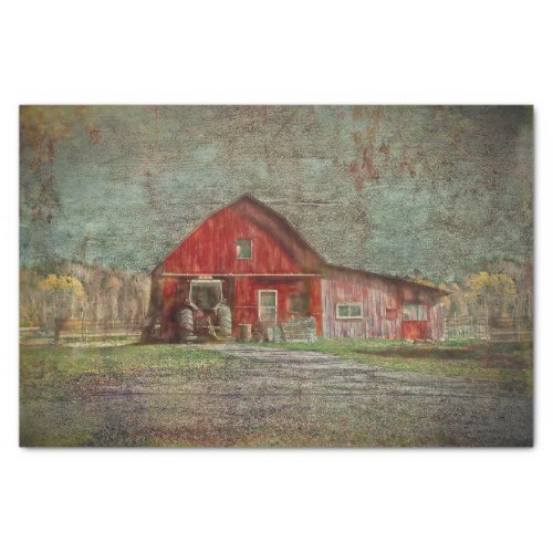 Vintage Rustic Old Red Texture Barn Tissue Paper