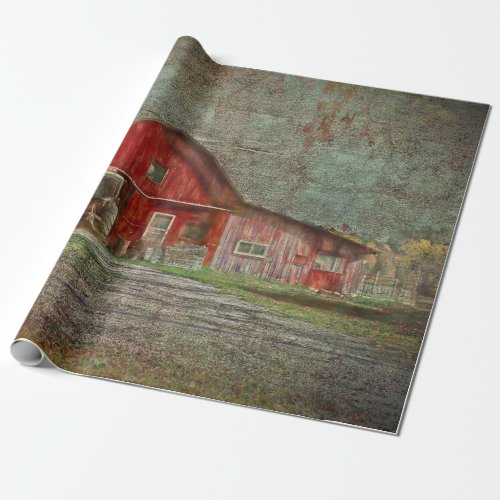 Vintage Rustic Old Red Texture Barn Wrapping Paper