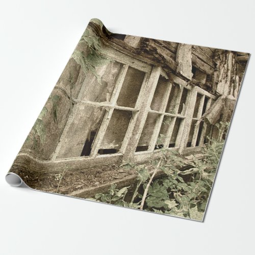 Vintage Rustic Old Wood Barn Windows Wrapping Paper