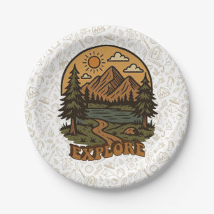 Vintage/rustic outdoorsy explore nature paper plates