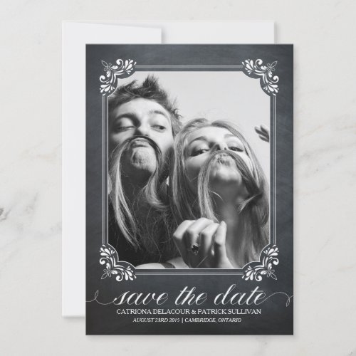 Vintage Rustic Photo Save The Date Announcement