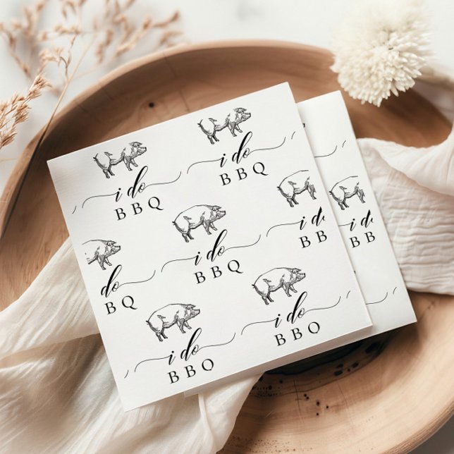 Vintage Rustic Pig I Do BBQ Casual Wedding Napkins (Creator Uploaded)