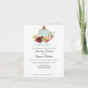 Vintage Rustic Pumpkin Burgundy Floral Rehearsal I Invitation