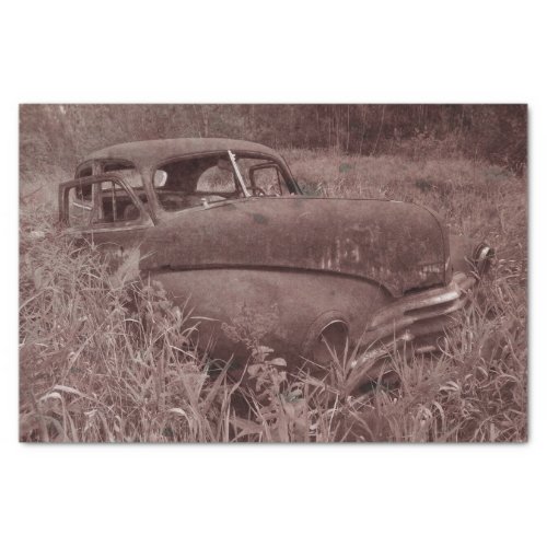 Vintage Rustic Retro Sepia Brown Car Old Texture Tissue Paper