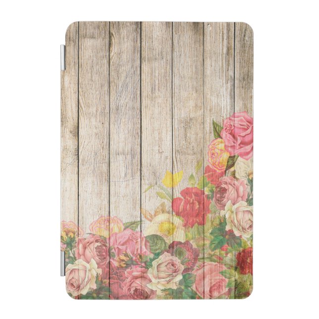 Vintage Rustic Romantic Roses Wood iPad Mini Cover (Front)