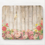 Vintage Rustic Romantic Roses Wood Mouse Pad at Zazzle