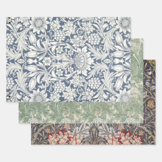 Vintage Rustic Selection of William Morris Wrapping Paper Sheets
