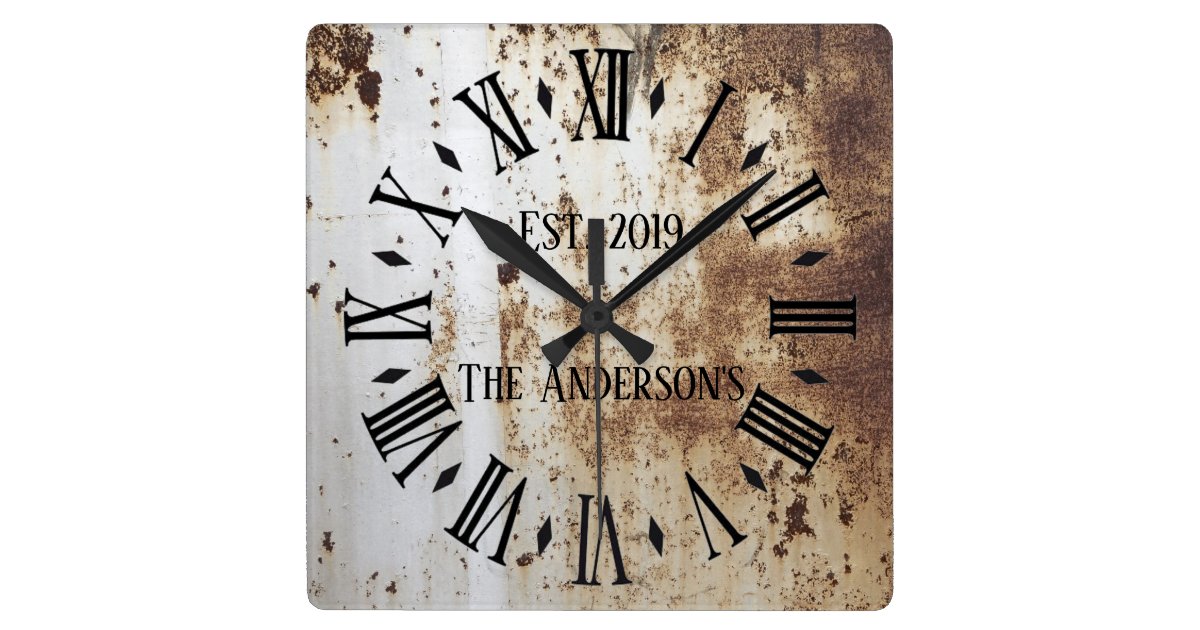 Vintage Rustic Shabby Chic Distressed Antique Square Wall Clock Zazzle Com - Distressed Wall Clock Vintage Rustic Shabby Chic Distressed Antique Square Wall Clock Zazzle Com - Distressed Wall Clock