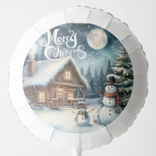 Vintage/Rustic/Snowman/Christmas Balloon