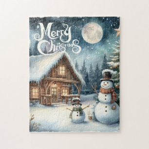 Vintage/Rustic/Snowman/Christmas Jigsaw Puzzle