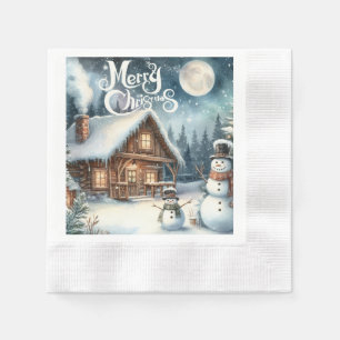 Vintage/Rustic/Snowman/Christmas Napkins
