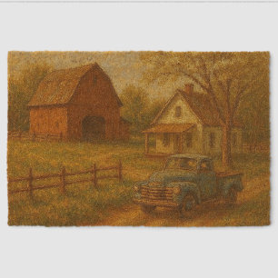 Vintage/rustic spring farm fiber doormat