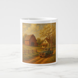 Vintage/rustic spring farm giant coffee mug