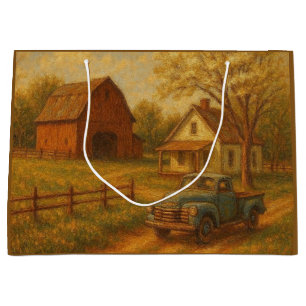 Vintage/rustic spring farm large gift bag