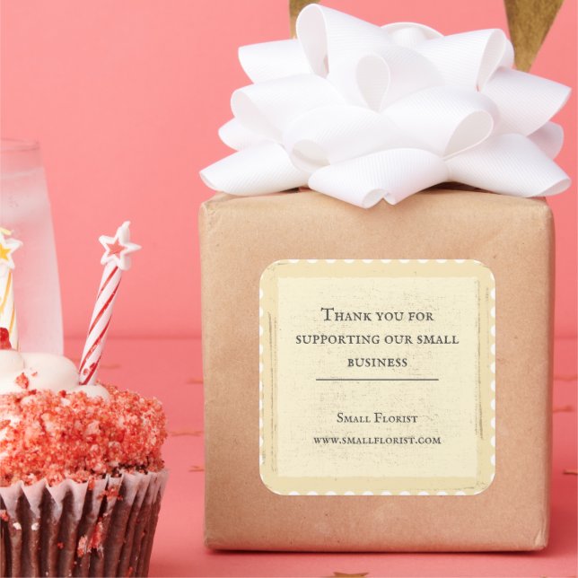 Vintage Rustic Stamp Thank You Square Sticker (Party)