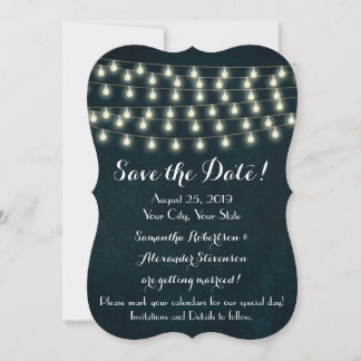 Vintage Rustic String Lights Save the Date