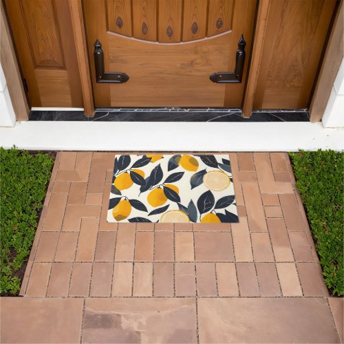 Vintage Rustic Summer Lemonade Leaf Doormat