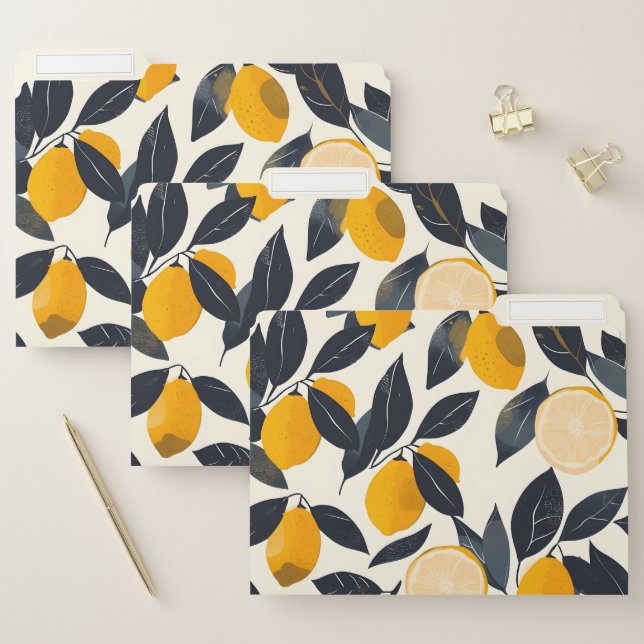 Vintage Rustic Summer Lemonade Leaf File Folder (Set)