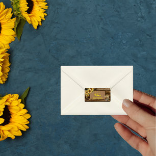 Vintage Rustic Sunflowers Country return address Label