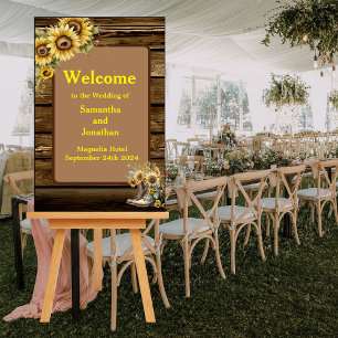 Vintage Rustic Sunflowers Country Welcome Sign