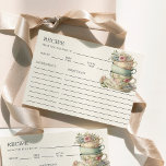 Vintage Rustic Tea Party Bridal Shower Recipe Card<br><div class="desc">Vintage Rustic Tea Party Bridal Shower Recipe Card Transport your guests to an era of timeless elegance with this Vintage Elegant Tea Party Bridal Shower Collection. Adorned with delicate floral motifs and ornate typography, this theme sets the stage for a sophisticated affair. Crafted with attention to detail, its vintage charm...</div>
