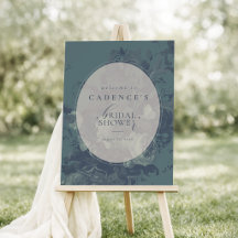 Vintage Rustic Teal Floral Bridal Shower Welcome