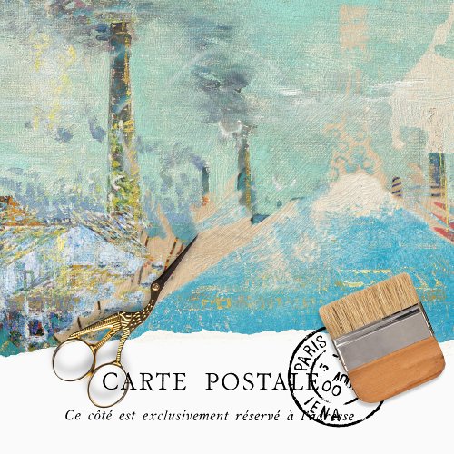 Vintage Rustic Texture Blue Mountain Decoupage  Tissue Paper