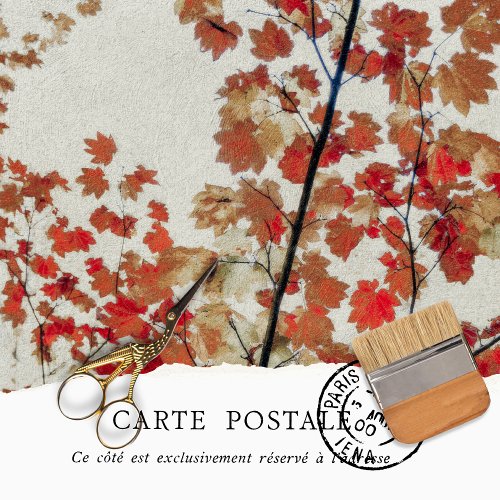 Vintage Rustic Texture Fall Leaves Decoupage  Tissue Paper