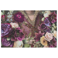 Vintage Texture Rustic Floral Decoupage Tissue Paper, Zazzle