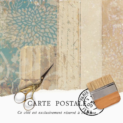 Vintage Rustic Texture Handwriting Decoupage  Tissue Paper
