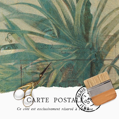 Vintage Rustic Texture Palm Leaves Decoupage Tissue Paper