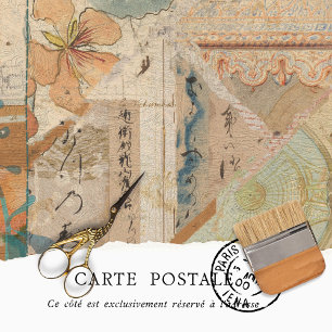 Vintage Rustic Texture Pink Peach Decoupage  Tissue Paper