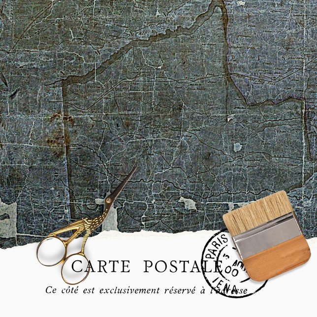 Vintage Rustic Texture Torn Paper Blue Decoupage  (Creator Uploaded)