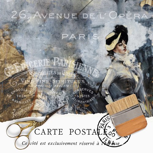 Vintage Rustic Texture Victorian Paris Decoupage  Tissue Paper