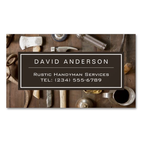 vintage rustic tools carpenter handyman woodworker handyman business cards