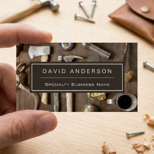 Vintage Rustic Tools Carpenter Handyman Woodworker Business Card Magnet