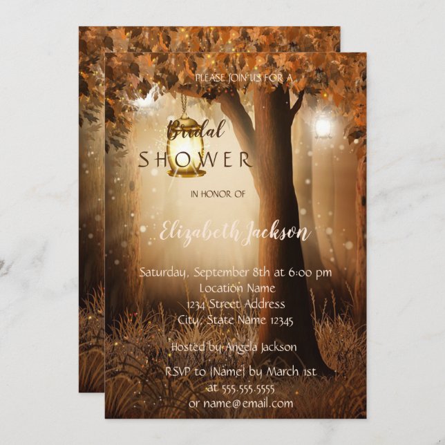 Vintage Rustic Tree  Bridal Shower Invitation (Front/Back)