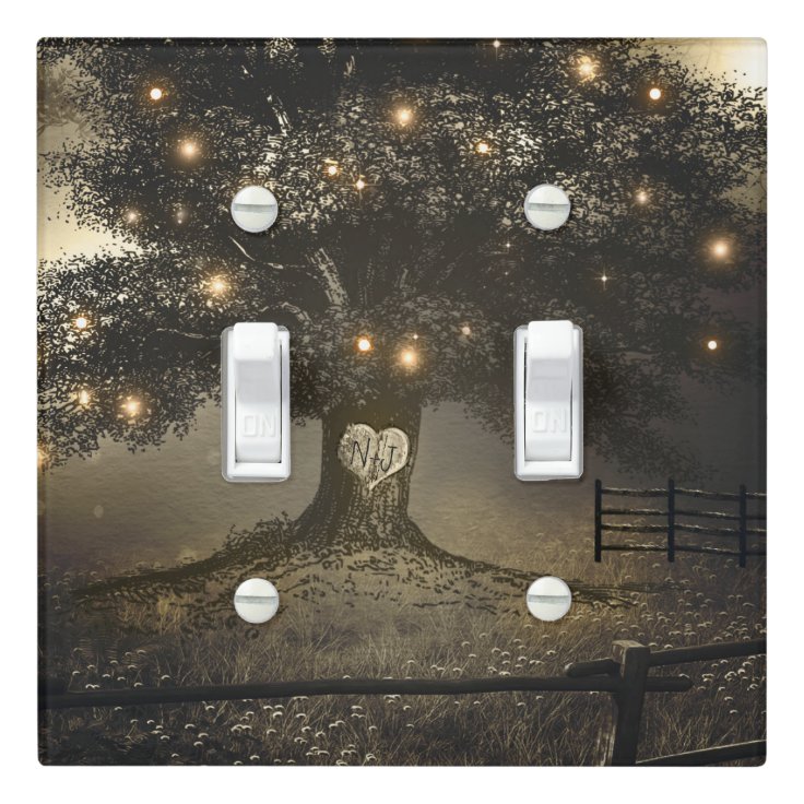 Vintage Rustic Tree & Night Lights Country Chic Light Switch Cover | Zazzle