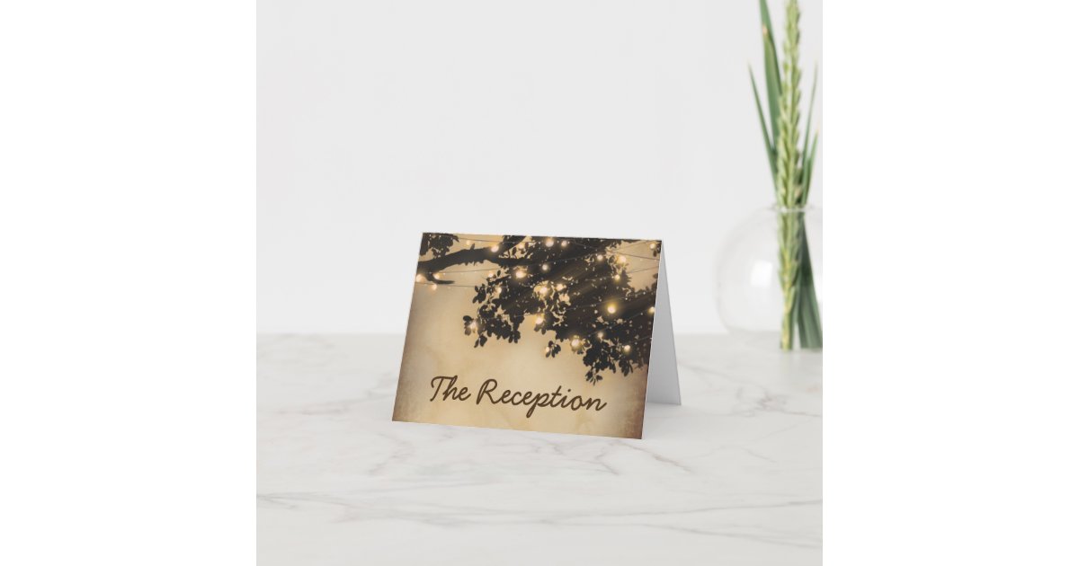 Vintage Rustic Tree Wedding Evening Reception Invitation Zazzle Com