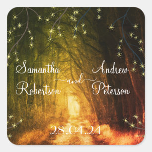 Vintage Rustic Trees Square Sticker