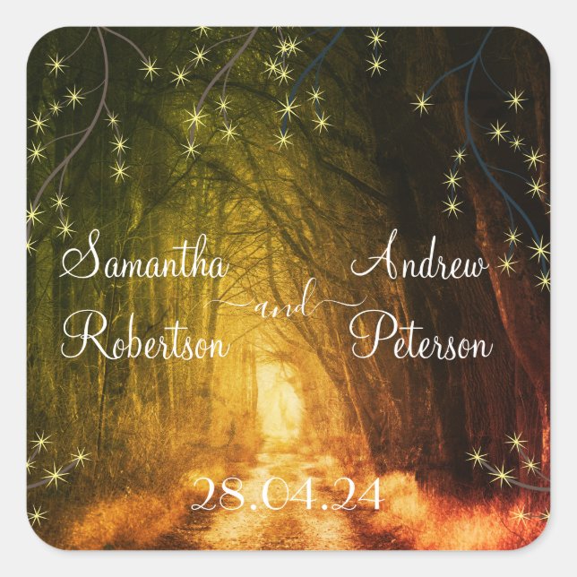 Vintage Rustic Trees Square Sticker (Front)