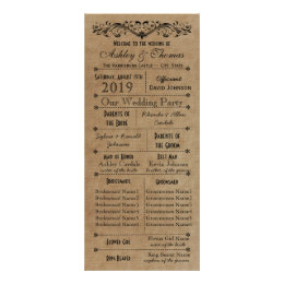 Vintage Wedding Programs Gifts On Zazzle Vintage Rustic Typography Style Wedding Programs