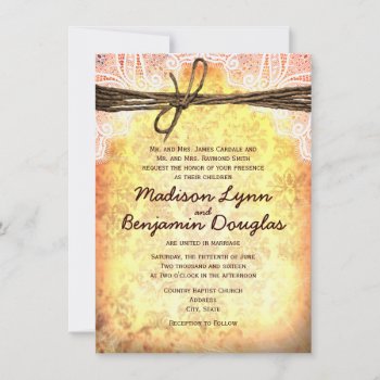 Vintage Rustic Typography Wedding Invitations by RusticCountryWedding at Zazzle