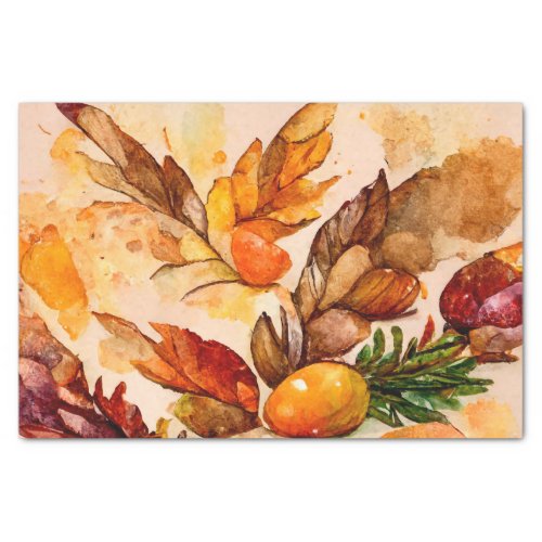 Vintage Rustic Watercolor Thanksgiving  Tissue Paper