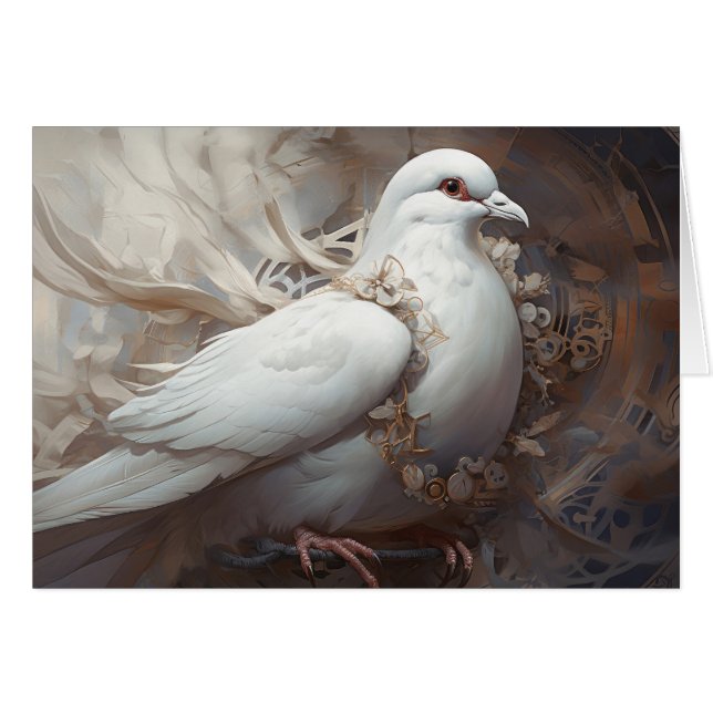 Vintage Rustic Wedding Dove Cards (Front Horizontal)